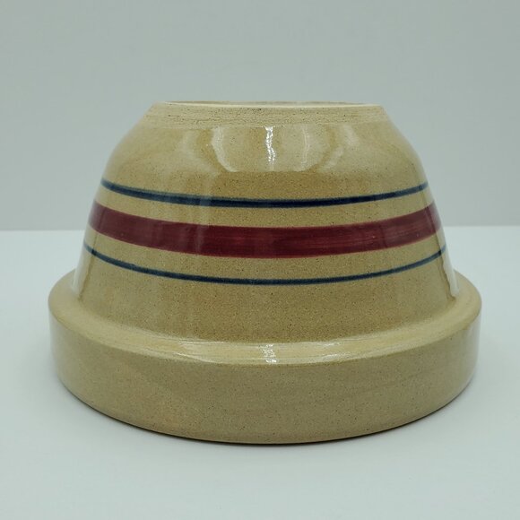 Robinson Ransbottom Pottery Maroon Navy Blue Bands Bowl RRP Mixing Serving Bowl - Picture 8 of 8